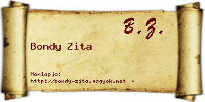 Bondy Zita névjegykártya