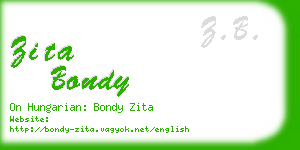 zita bondy business card